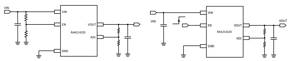 Application Circuit Diagram - Renesas Electronics RAA214220 LDO Linear Regulator